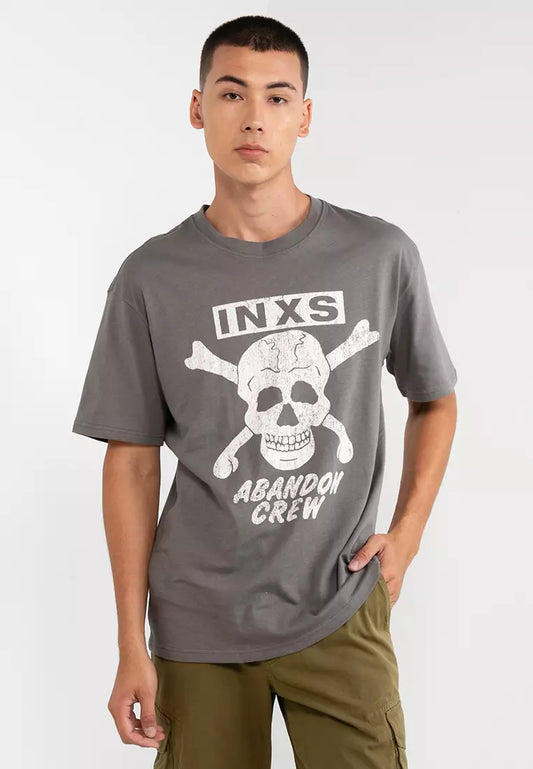 Cotton On Loose Fit Music T-Shirt Slate Stone/Inxs - Abandon Crew