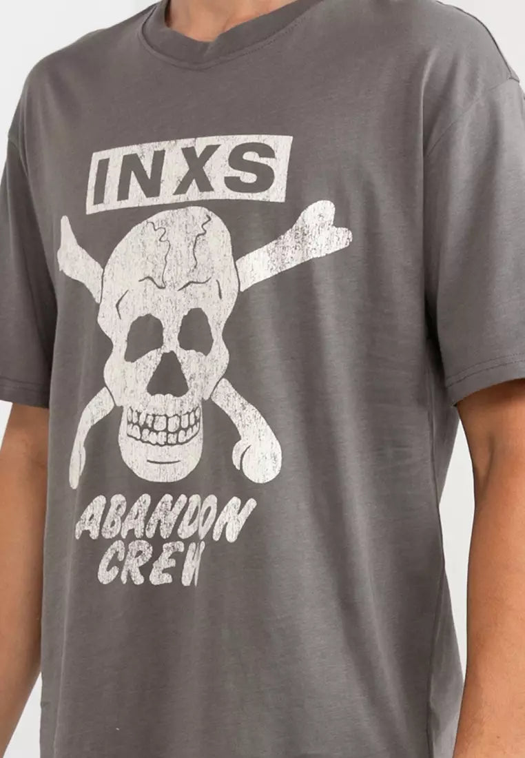 Cotton On Loose Fit Music T-Shirt Slate Stone/Inxs - Abandon Crew