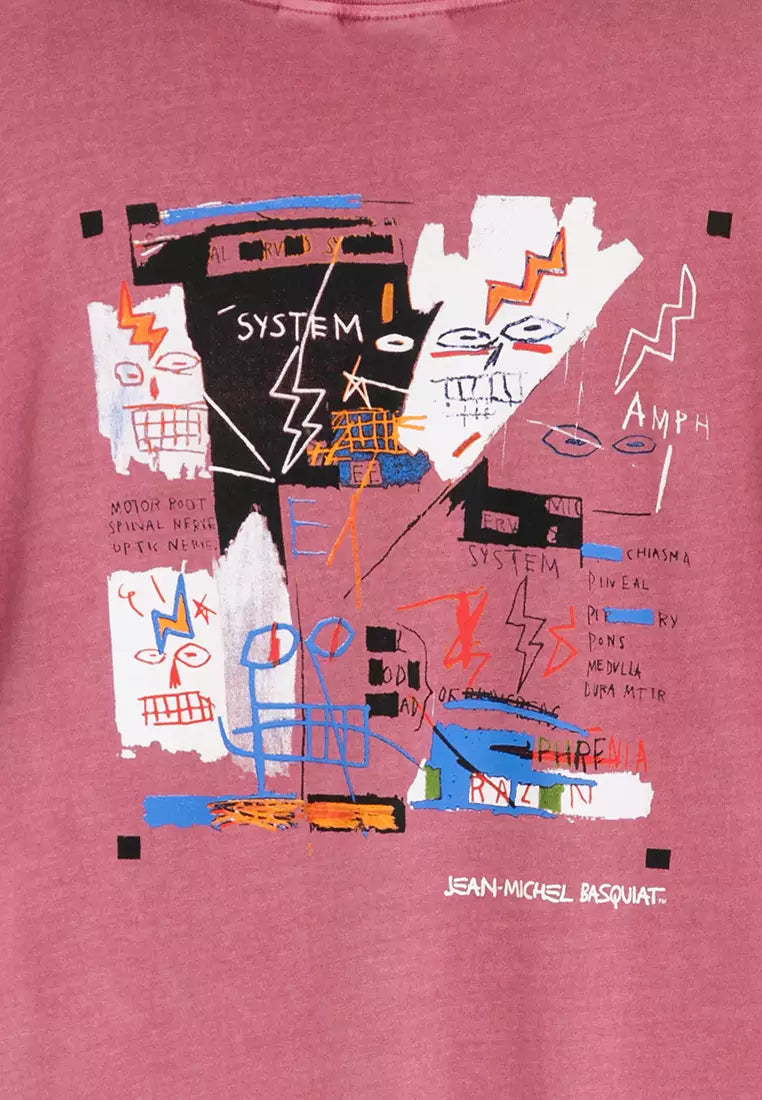 Cotton On Basquiat Loose Fit T-Shirt Raspberry/Lightning