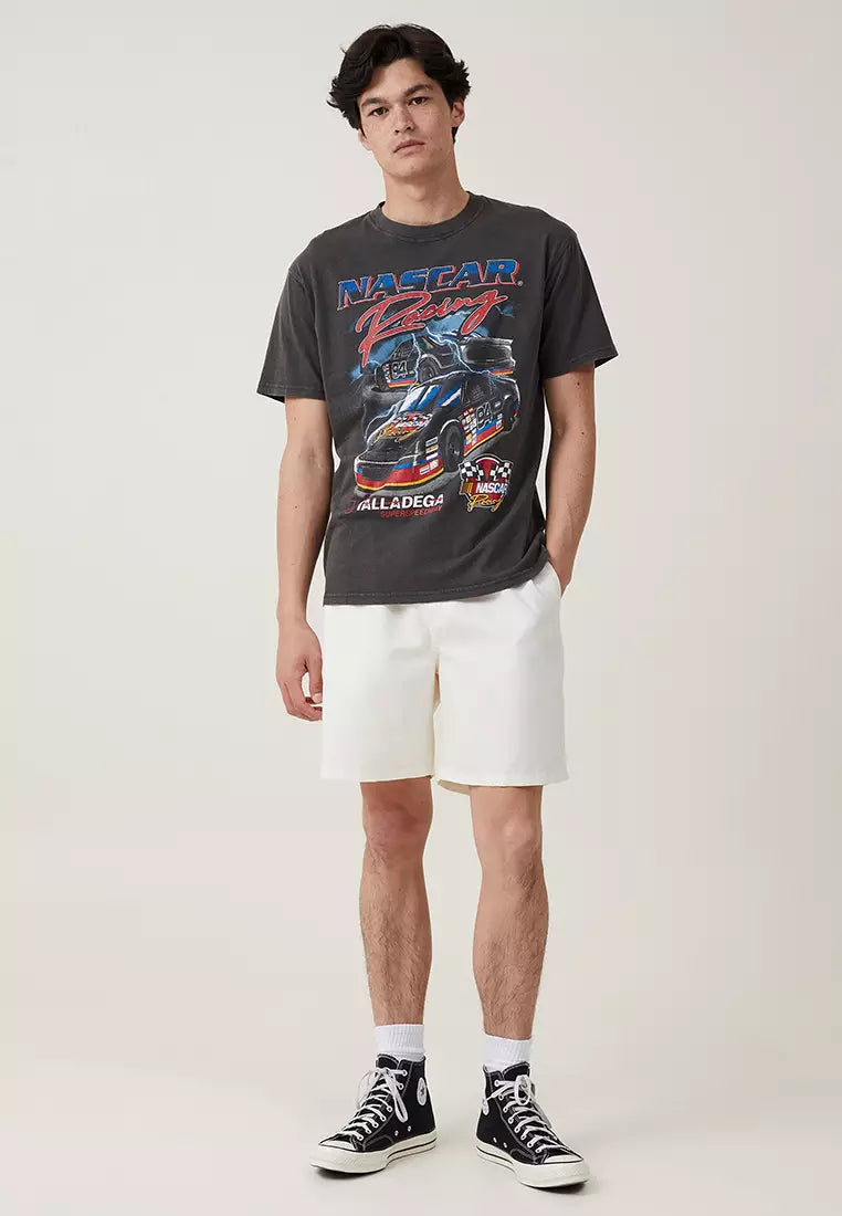 Cotton On Nascar Loose Fit T-Shirt Washed Black/Talladega Double