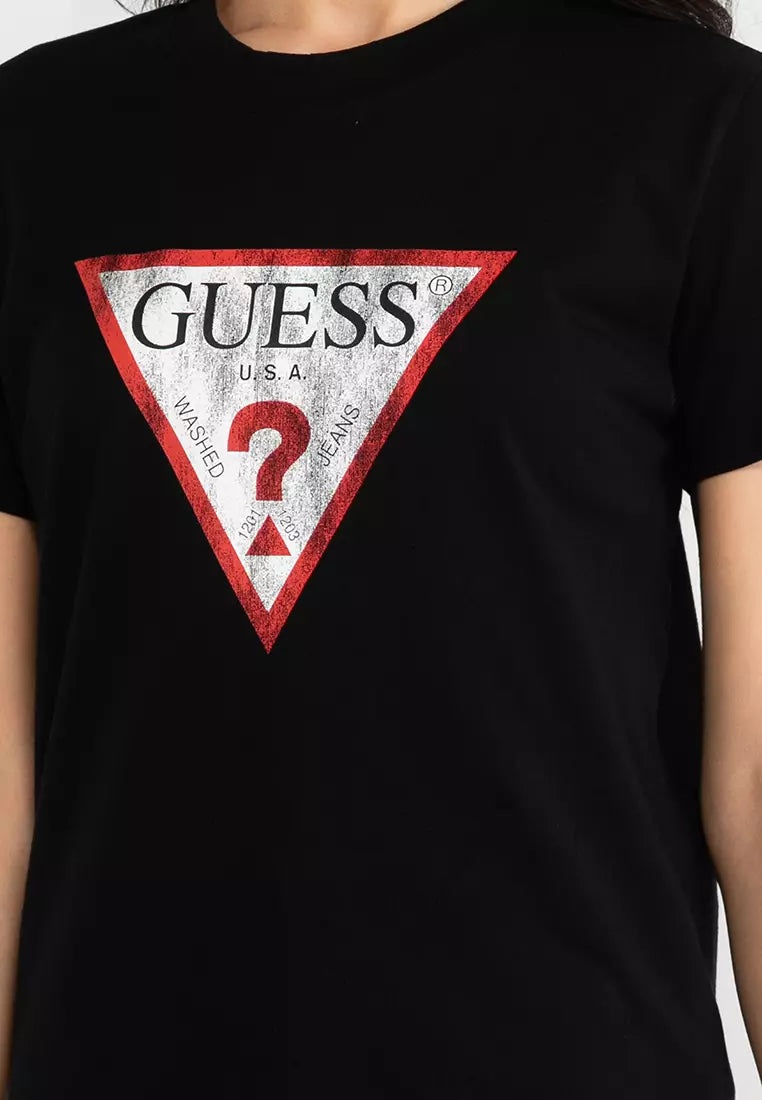 Guess Classic Fit Logo Tee Jet Black B Style