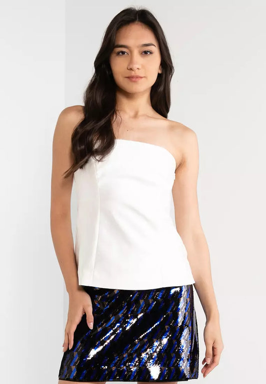 & Other Stories Fitted Mulberry Silk Tube Top White